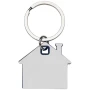 Keychain | Stainless steel & PP | House-shaped | Coloured chip in the middle
