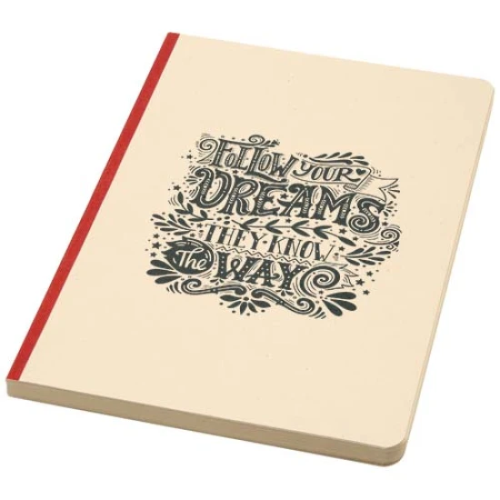 A5 notitieboek | Suikerrietpapier 90g/m² en rPET | 72 gelijnde pagina’s | Zachte kaft | brick