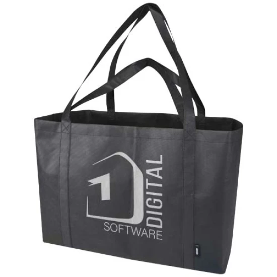 Tote bag | rPET | 65L | Short (24cm) and long handles (37cm) | Full-colour print | solid black