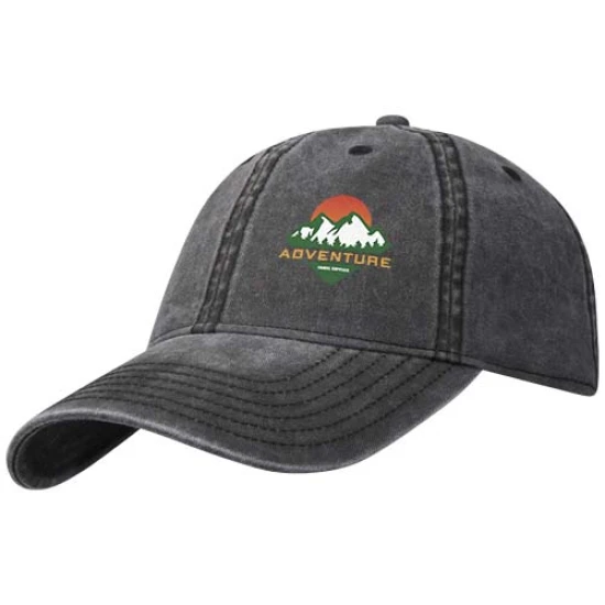 Grafton casquette lavée à 6 panneaux | Coton recyclé | noir