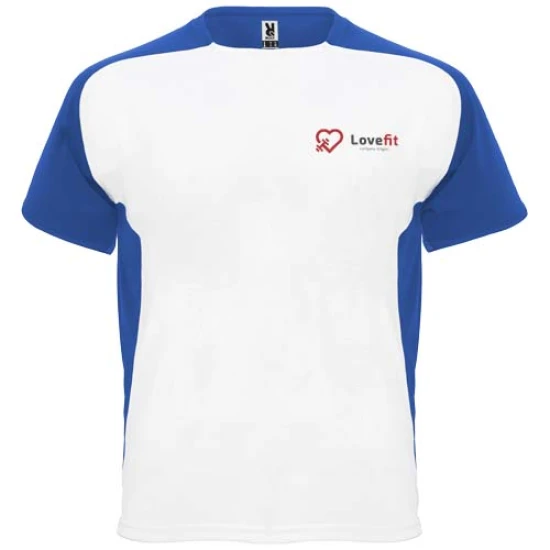 Roly kinder sport-T-shirt | Polyester 140g/m² | Ademend | wit;koningsblauw