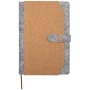 Carnet A5 | Feutre recyclé & liège | 80 feuilles lignées | Ruban marron