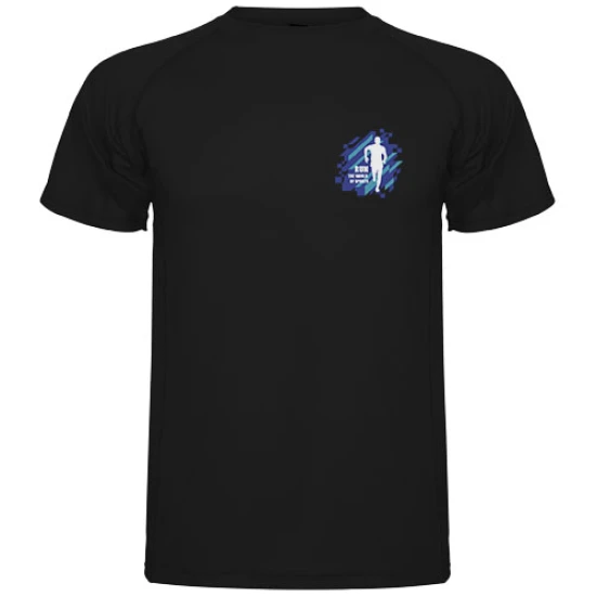 Roly Sport T-shirt | 100% Polyester | Ronde hals met bedekte naden | Voor heren | zwart