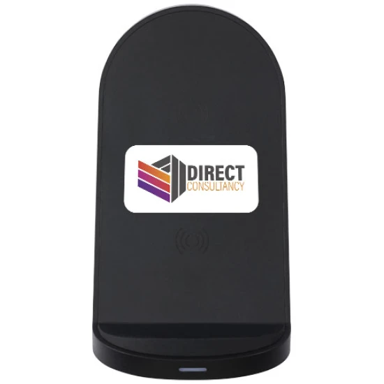 Draadloze oplaadstandaard | Gerecycled plastic | 15W | Compatibel met alle Qi-geactiveerde apparaten | zwart