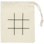 Tic-tac-toe game | Wood | 13x11cm | Cotton pouch as playing board | Travel-friendly