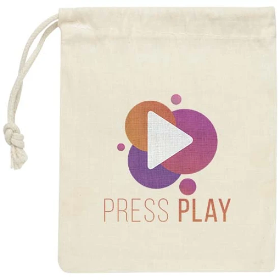 Boter-kaas-en-eieren spel | Hout | 13x11cm | Katoenen zakje als speelbord | Reissvriendelijk | naturel