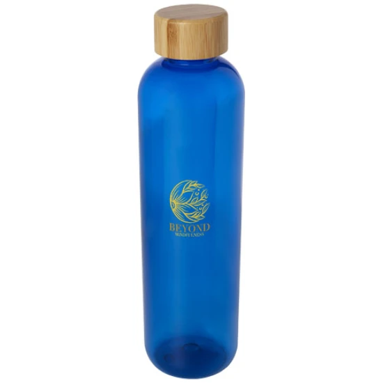 Water bottle | Recycled plastic | 1L | Bamboo lid | blue