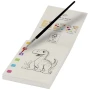 Colouring book and water brush pen set | FSC-certified paper | 20 sheets | Built-in paint palette