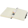 A5 notebook | 160 lined pages | Cream paper | Document pocket | Pen loop