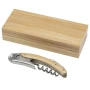 Sommeliermesser | Korkenzieher und einziehbares Folienmesser | Bambusholz und rostfreier Stahl