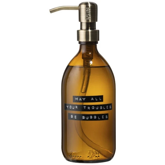 Hand soap dispenser | Glass | 500ml | Amber heather | Made in the Netherlands | amber heather
