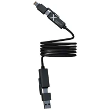 Magnetisches Ladekabel | Recyceltes Silikon und Zinklegierung | 100W | 1 m | USB-A und USB-C Eingang | Type-C und Lightning Anschlüsse