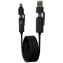 Cable de carga magnético | Silicona reciclada y aleación de zinc | 100W | 1 m | Entrada USB-A y USB-C | Conectores Type-C y Lightning