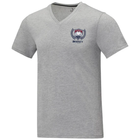 Short sleeve t-shirt | Cotton 160g/m² | For men | V-neck | heather grey