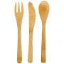 Bamboo cutlery set | Fork, knife and spoon | Bamboo wood