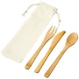 Bamboo cutlery set | Fork, knife and spoon | Bamboo wood