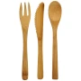 Bamboo cutlery set | Fork, knife and spoon | Bamboo wood