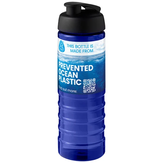 Flip lid sport bottle | PCR Plastic | 750ml | Eco | blue;solid black