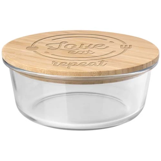 Saladebox | Borosilicaatglas en bamboe | 750ml | Duurzaam | naturel;transparant
