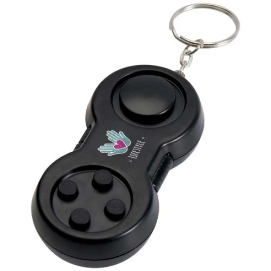 Fidget keyring | ABS plastic, silicone & Iron | Game controller design | Portable stress reliever | solid black