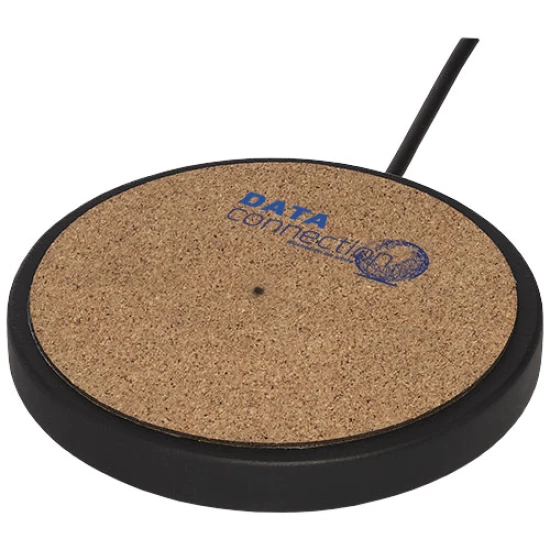 Wireless charging pad | Limestone, cork | 10 W | Gift box | solid black;natural
