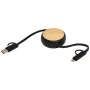 5-in-1 Ladekabel | Bambus und recyceltes ABS | 100 cm | 45W | Ausziehbar | Schnellladung