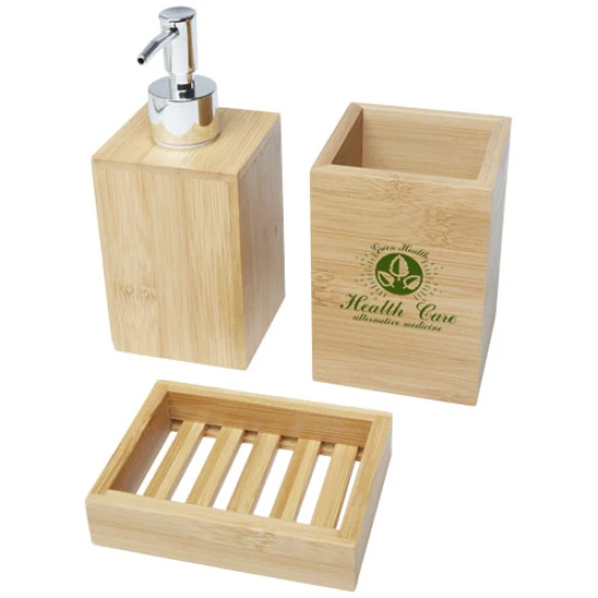 3 piece bathroom set | Zinc alloy | Bamboo wood | Durable | natural