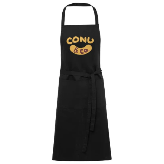 Apron | 2 adjacent pockets & strap closure | Organic cotton | Multiple colours | solid black