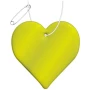Porte-clés en forme de cœur | PVC | Néon réfléchissant | Avec ficelle blanche et épingle de sûreté | Léger