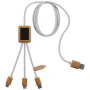 3-in-1 Charging cable | Recycled ABS & Wood | Light-up logo