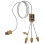 3-in-1 Charging cable | Recycled ABS & Wood | Light-up logo