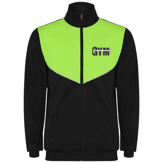 Roly trainingspak | Polyester 225g/m² | Unisex | Middelste ritssluiting aan de voorkant | zwart;lime