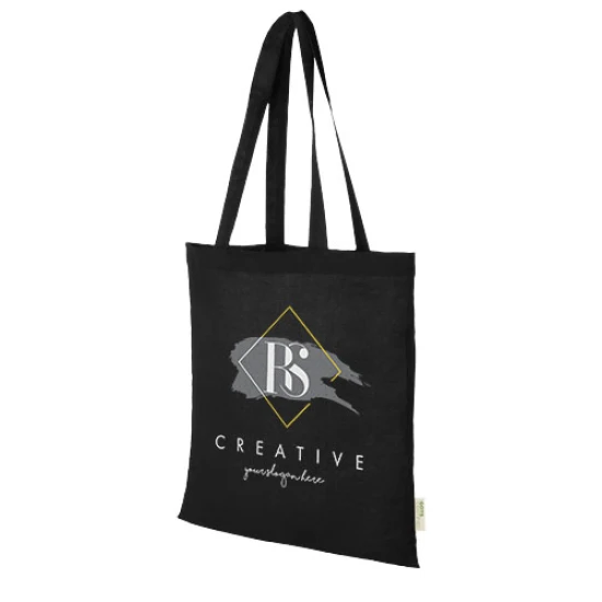 Tote bag | Organic cotton 140g/m² | 42x38cm | Long handles | Many colours available | solid black