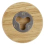 Onderzetter | Hout en roestvrijstaal | ø6,70cm | Flessenopener