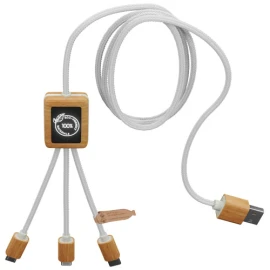 Cable de carga | Estuche de rPET y bambú | Logotipo luminoso