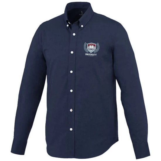 Long-sleeve shirt | 100% cotton | Button-down collar | navy