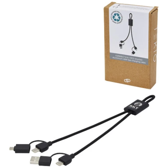 Charging cable | Recycled aluminium | 45W | Multiple charging options | solid black