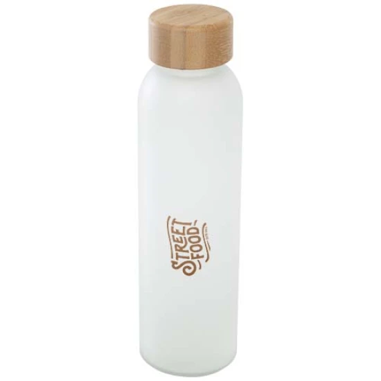 Water bottle | Borosilicate glass and bamboo | 500ml | Frosted finish | white