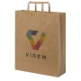 Papiertasche | Recycling-Kraftpapier | 32x40cm | Flache Griffe | Hergestellt in EU