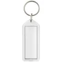 Porte-clé rectangulaire transparent | Plastique GPPS | 6,3 cm x 2,7 cm | Réouvrable