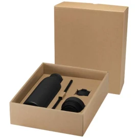 Borraccia in acciaio inossidabile riciclato certificato RCS a doppia parete da 650 ml con set di coperchi da 3 pezzi Illumina