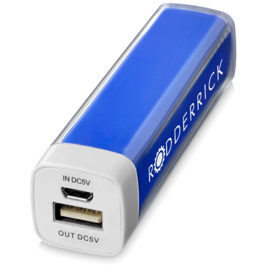 Powerbank | ABS | 2200/2600 mAh | Compact rechthoekig | blauw