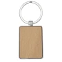 Rechteckiger Schlüsselanhänger | Buchenholz | Metallgehäuse aus Zinklegierung