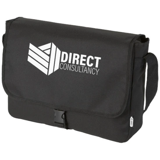 Shoulder bag | RPET | 8L | Flap closure | solid black