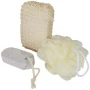 Badaccessoiresset | Polyester, sisalhennep & siliconen | 3-delig | In zakje