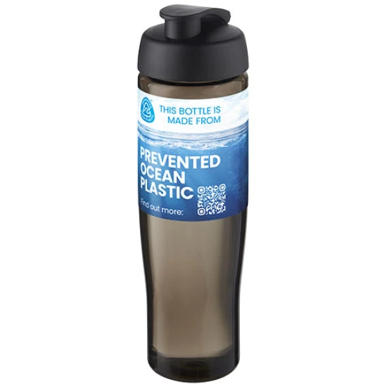 Sportfles | PCR Kunststof | 700 ml | Ergonomisch ontwerp | zwart;charcoal