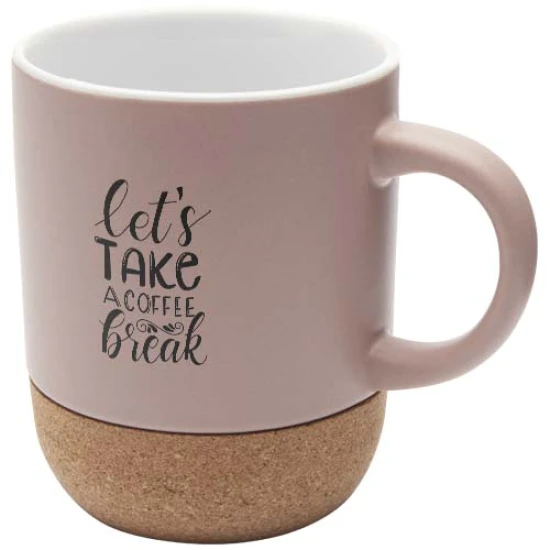 Mug | Ceramic & cork bottom | 300ml | Matt finish | dusty pink