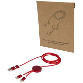 Cable de carga 5 en 1 | Aluminio reciclado y plástico reciclado | 150 cm | 27W | Sincronización de datos
