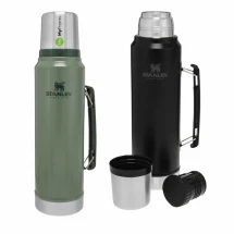 Stanley Classic Thermosflasche | Edelstahl | 1L | Perfekt zum Camping | Heiß oder kalt für 24 Stunden