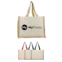 Boodschappentas | Canvas 320 g/m² en jute 320 g/m² | 23 L | Draagvermogen tot 12 kg | OEKO-Tex gecertificeerd